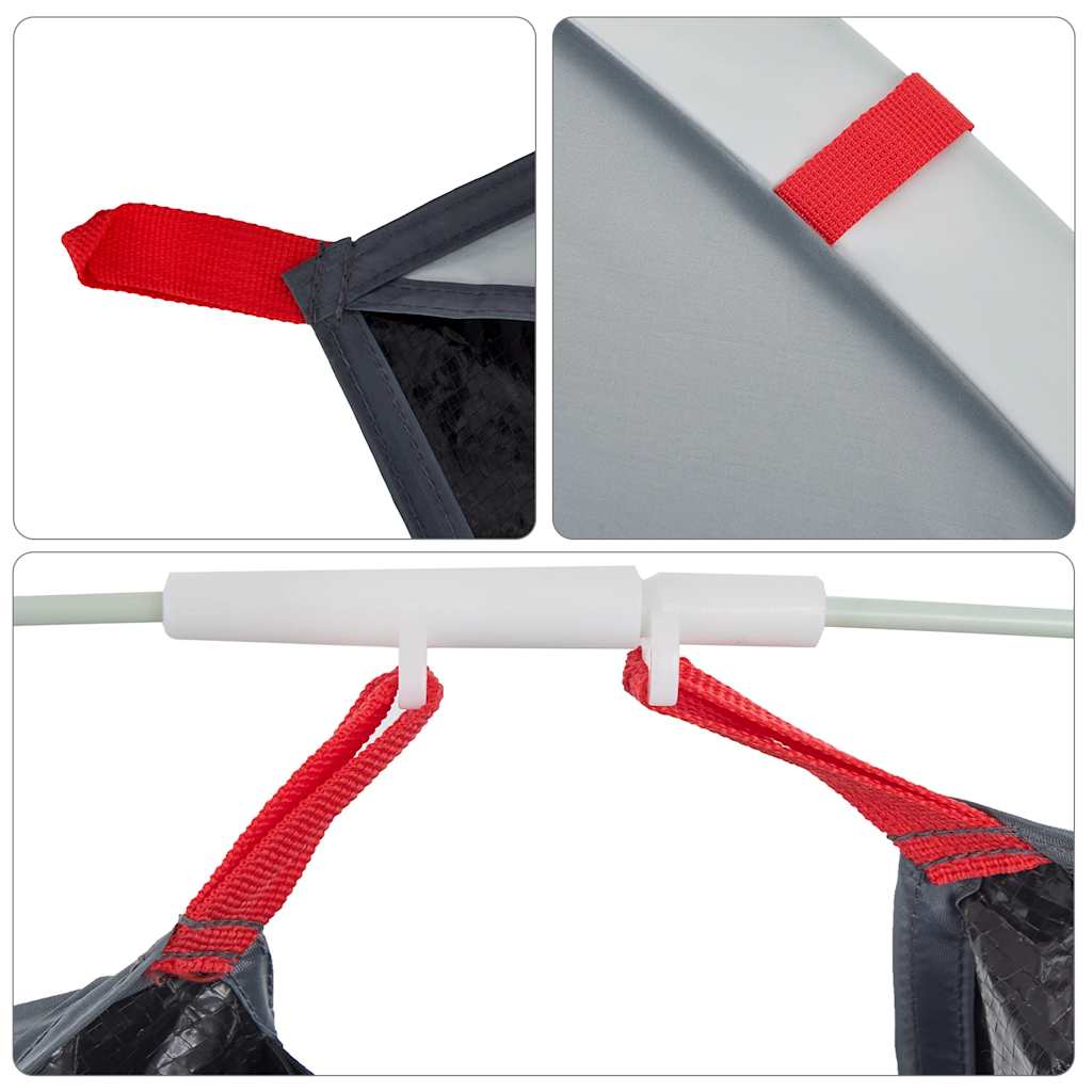 Cort de plajă 2 persoane pop-up, gri, impermeabil