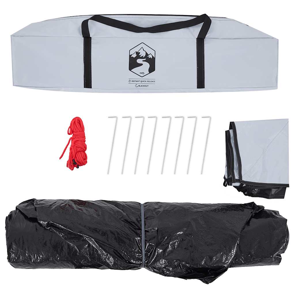 Cort de camping 3 persoane, alb opac, setare rapidă, țesătură