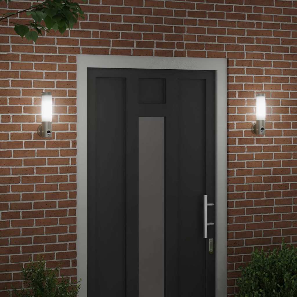 Lumină de perete pentru exterior 2 pcs Argintiu