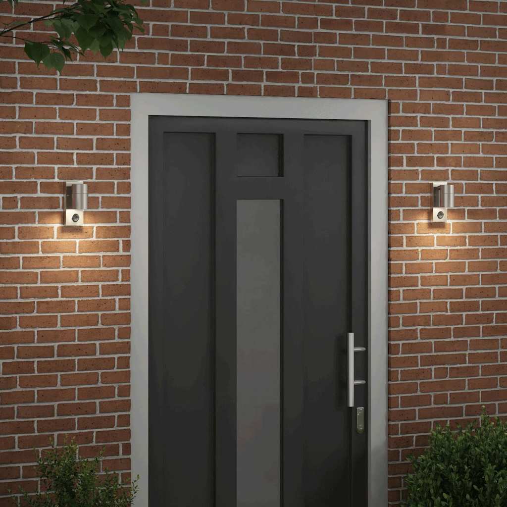 Lumină de perete pentru exterior 2 pcs Argintiu