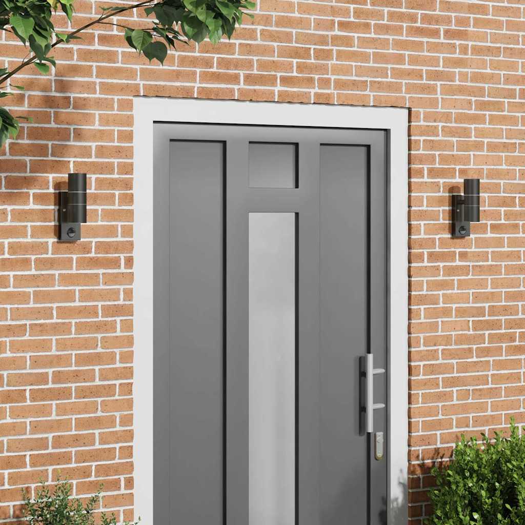 Lumină de perete pentru exterior 2 pcs Negru 7 x 10 x 22 cm