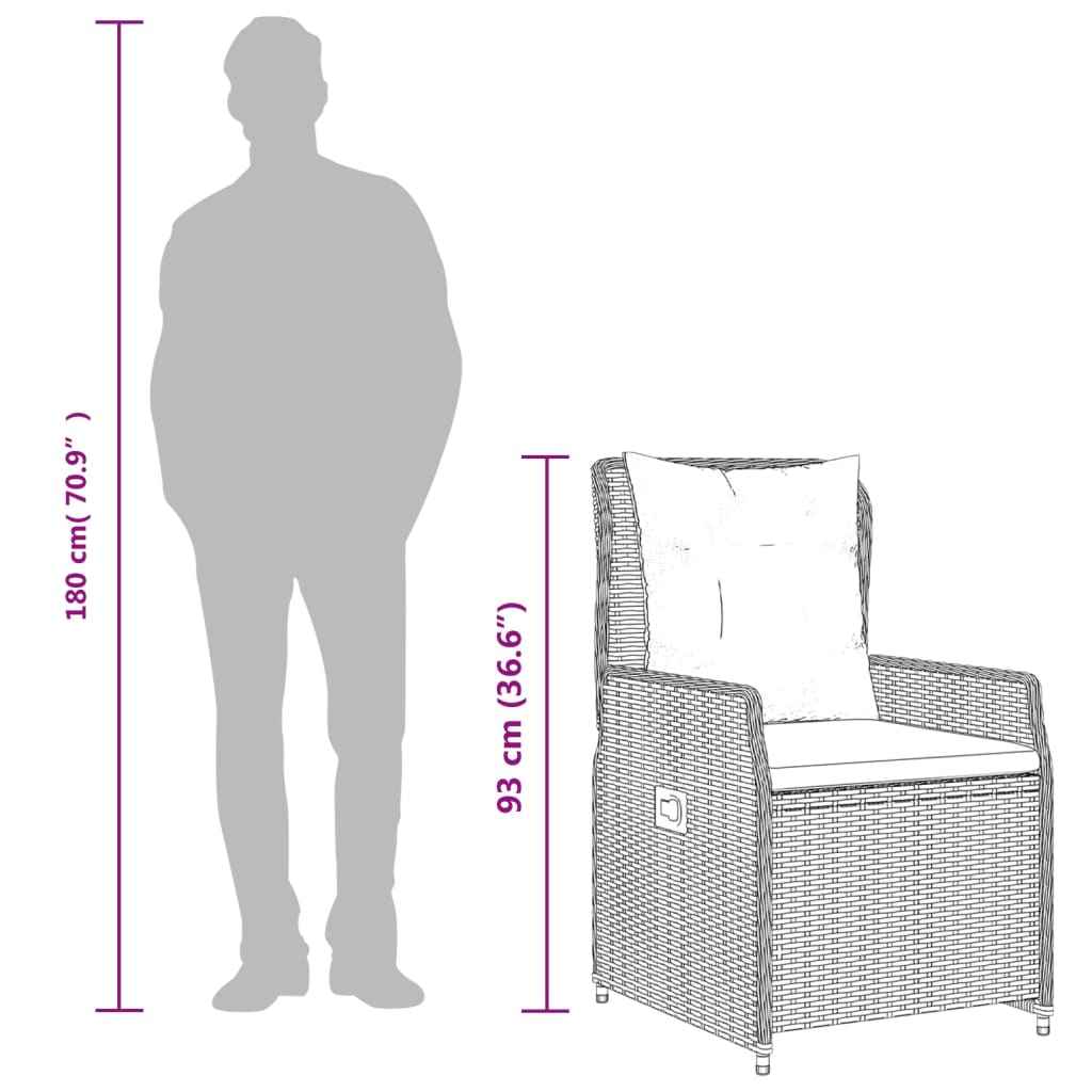 Set mobilier de grădină cu perne, 3 piese, bej, poliratan