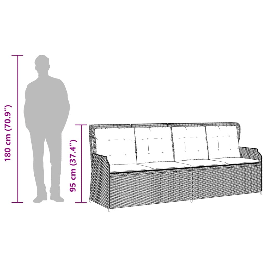 Set mobilier de grădină cu perne, 3 piese, bej, poliratan