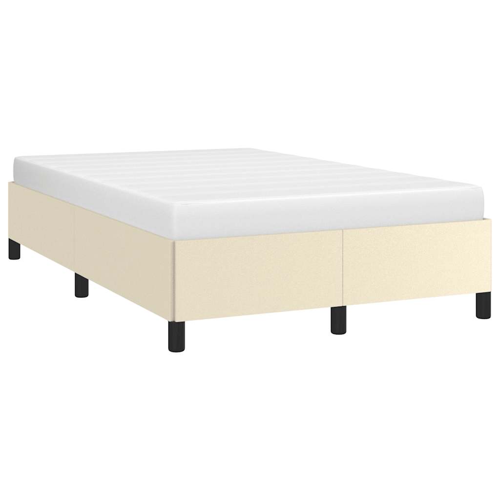 Cadru de pat fără saltea cremă 120x190 cm piele artificială