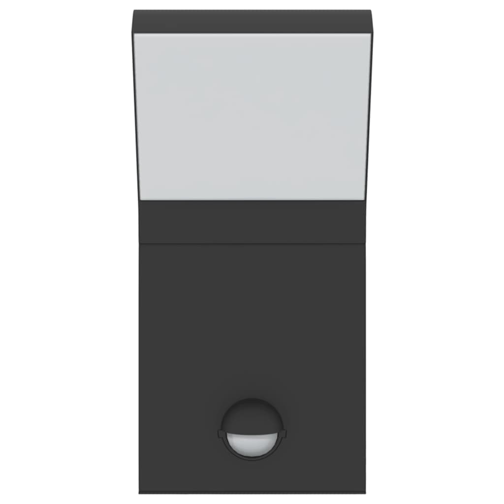 Lampă exterioară de perete cu LED/senzor, negru aluminiu turnat