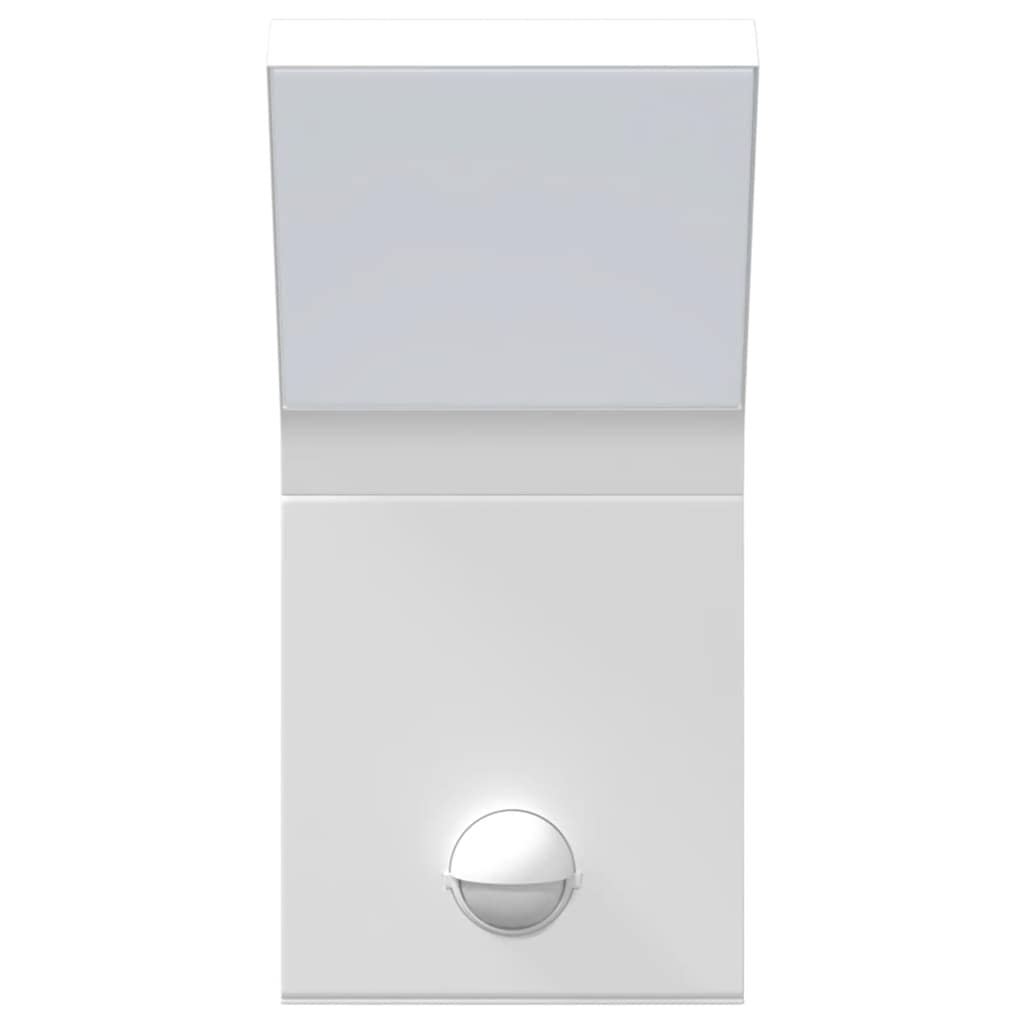 Lămpi exterioare de perete LED/senzor 2 buc alb aluminiu turnat