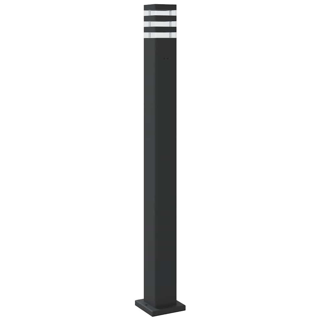 Lampă exterioară de podea cu senzor, negru, 110 cm, aluminiu