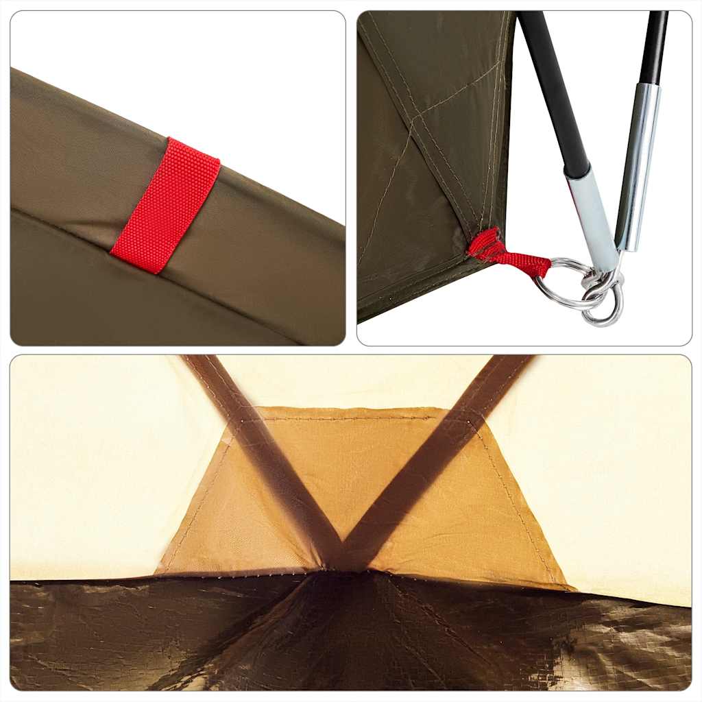 Cort de pescuit 5 persoane, verde măsliniu, impermeabil