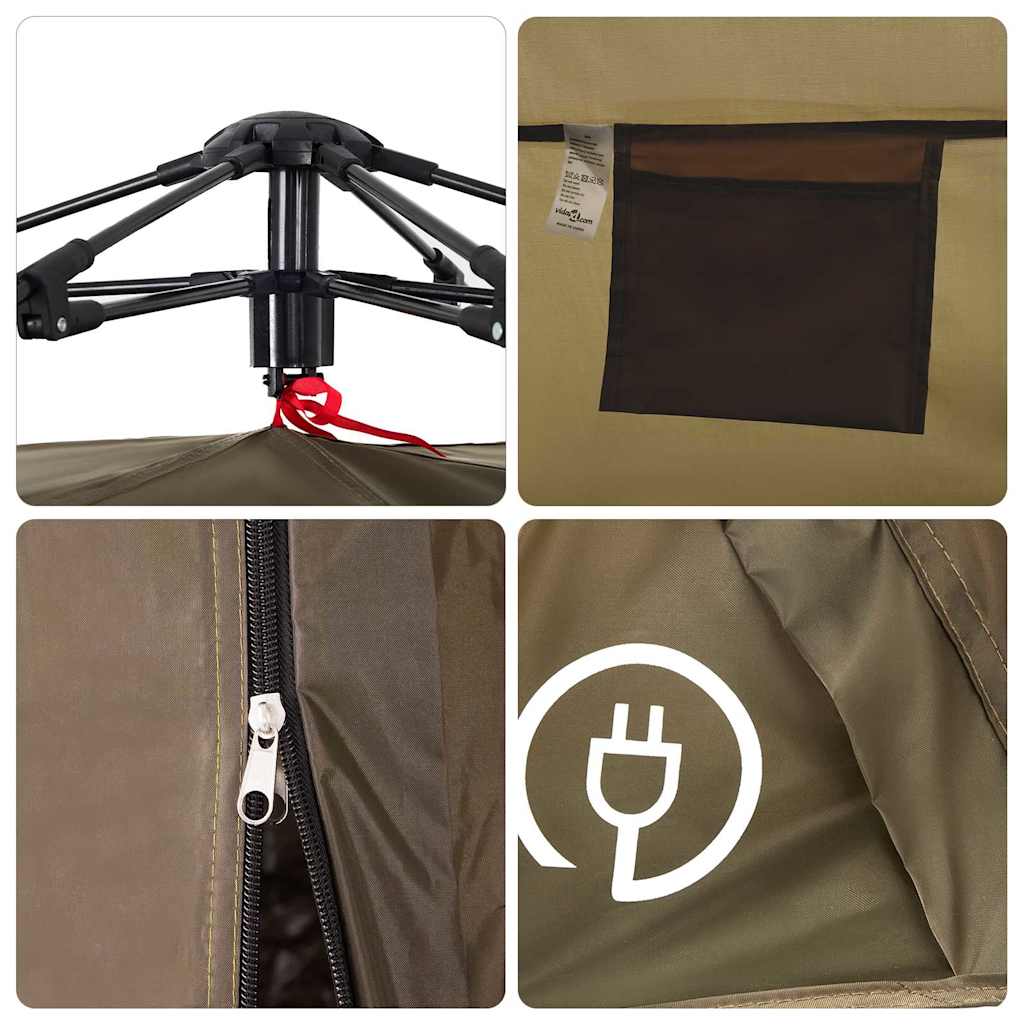 Cort de pescuit 4 persoane, verde măsliniu, setare rapidă