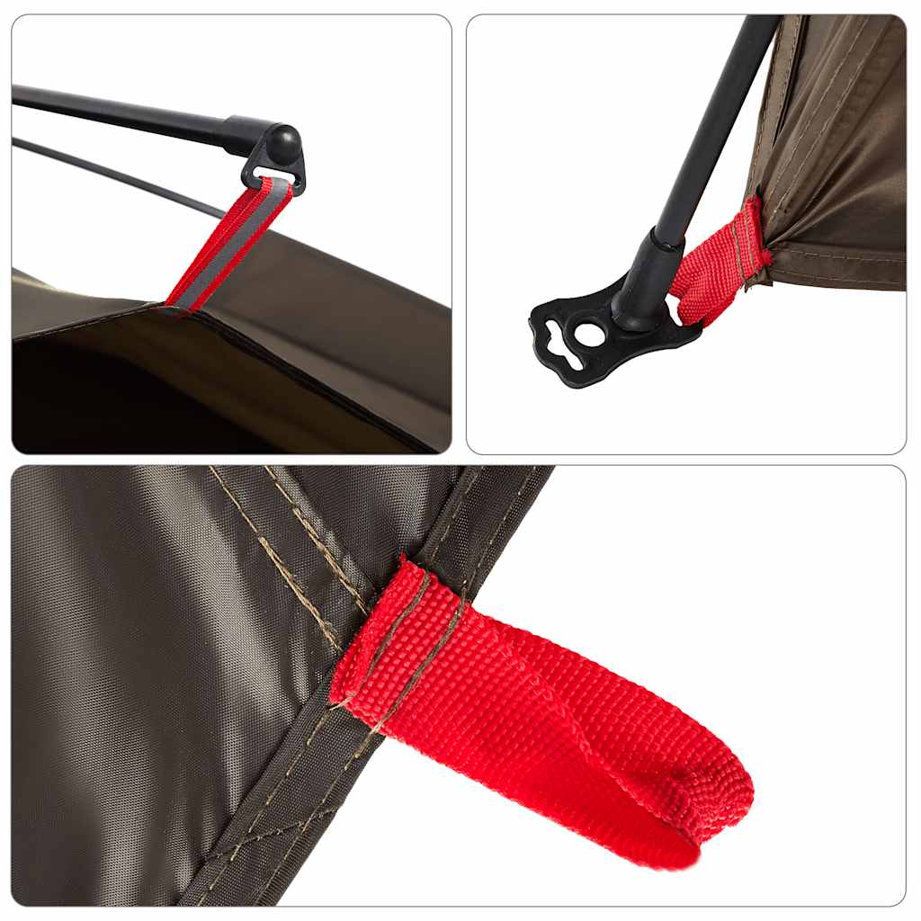 Cort de pescuit pentru 4 persoane, maro, setare rapidă