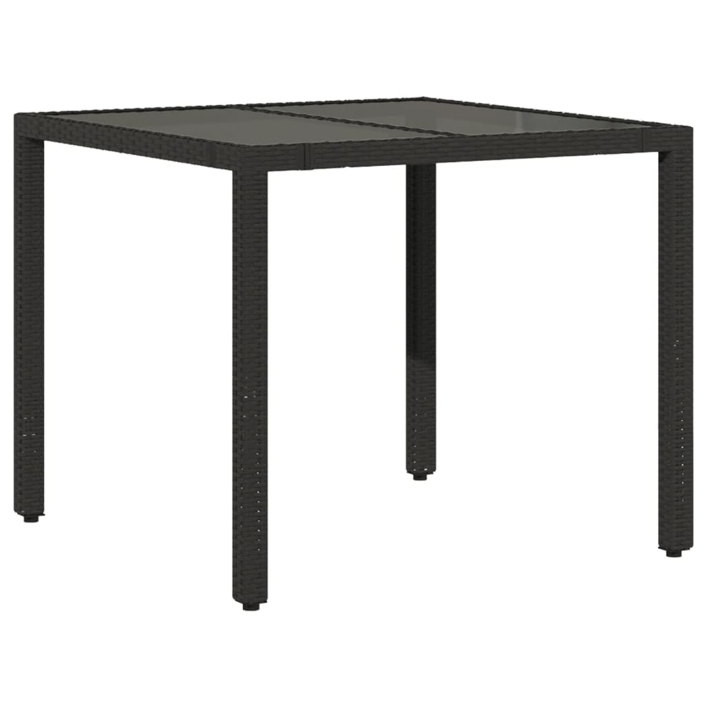 Set mobilier de grădină cu perne, 5 piese, negru, poliratan