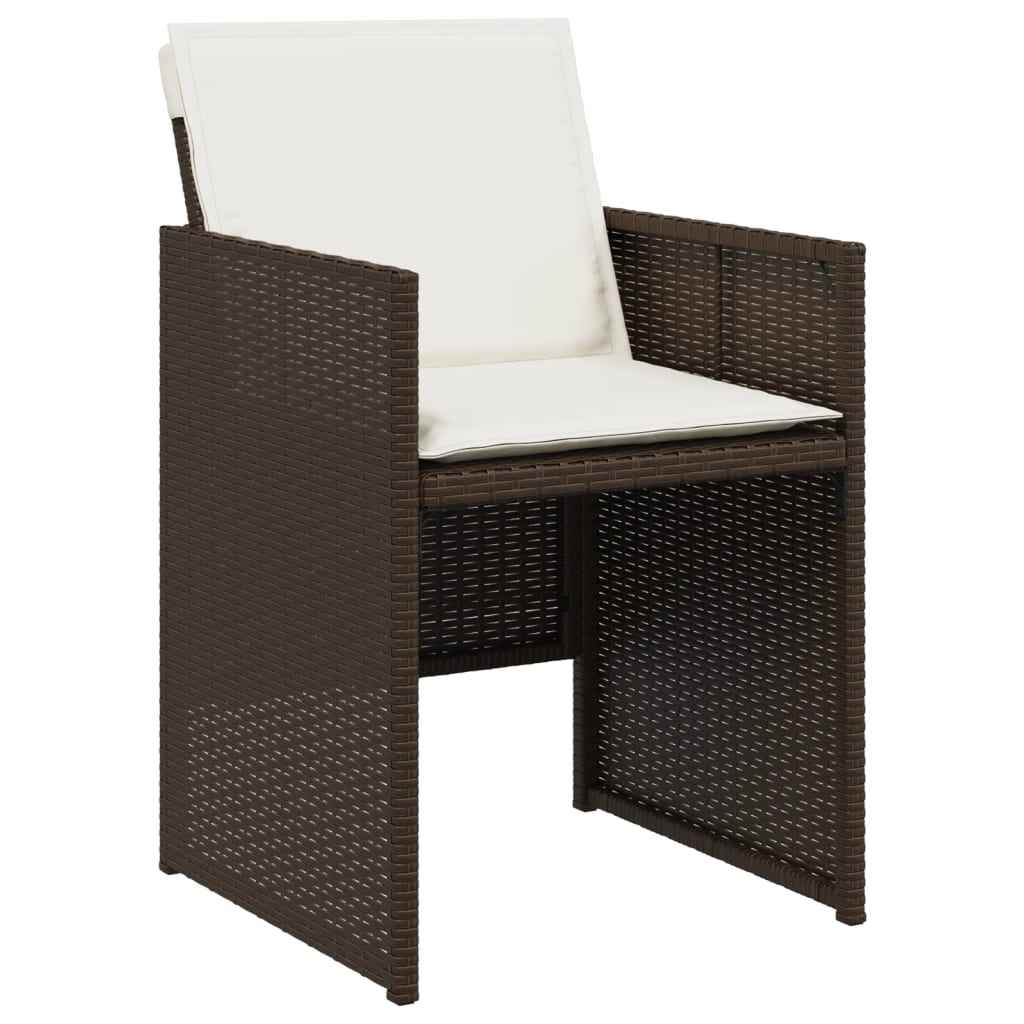 Set mobilier de grădină cu perne, 7 piese, maro, poliratan