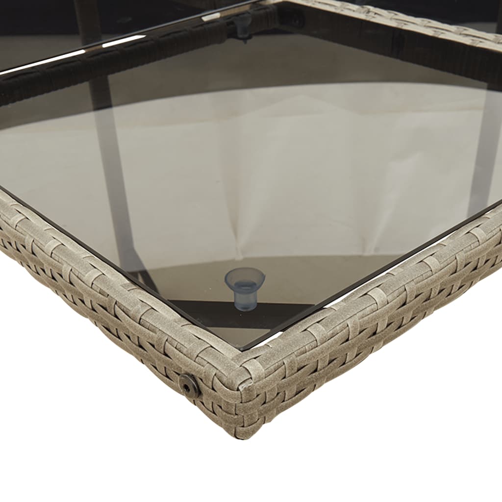 Set mobilier de grădină cu perne, 5 piese, gri, poliratan