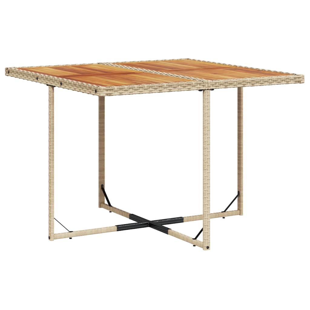 Set de masă pentru grădină, 9 piese, cu perne, bej, poliratan