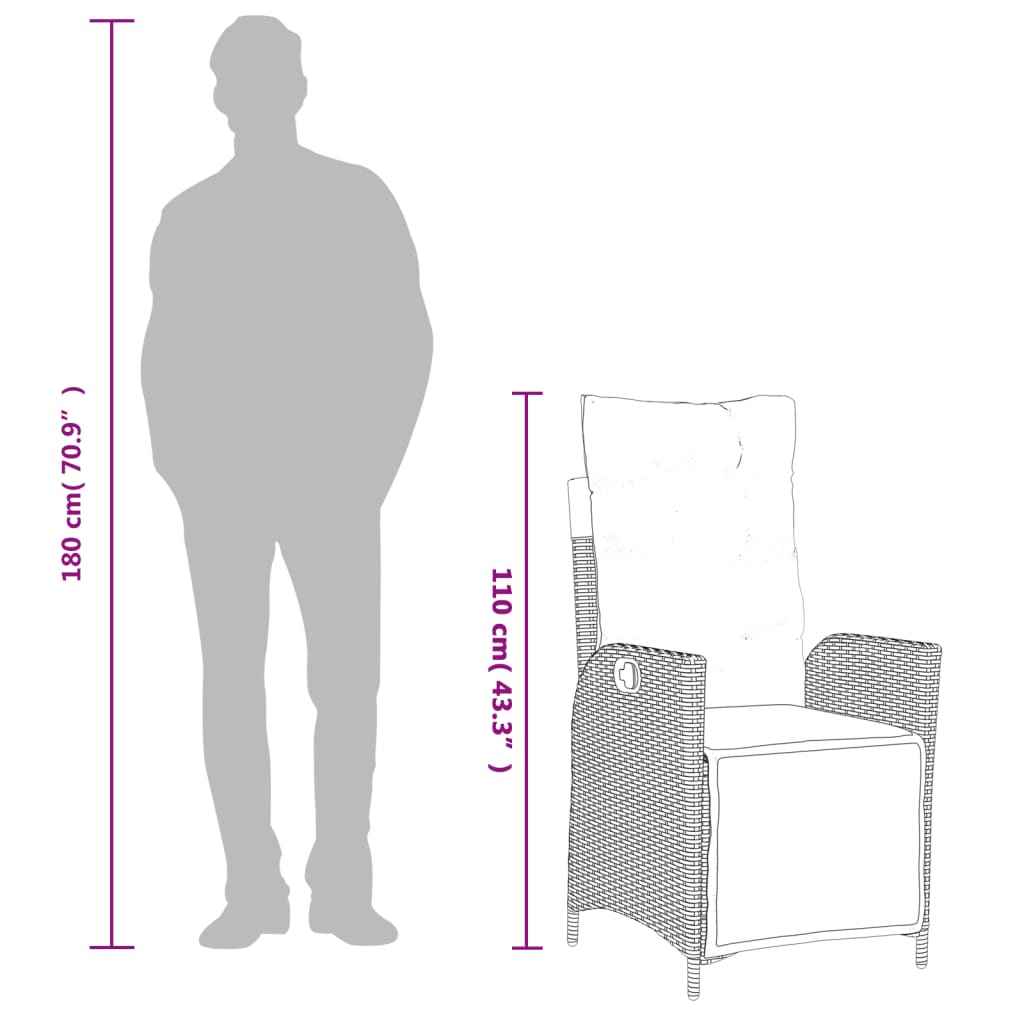 Set mobilier de grădină cu perne, 3 piese, bej, poliratan