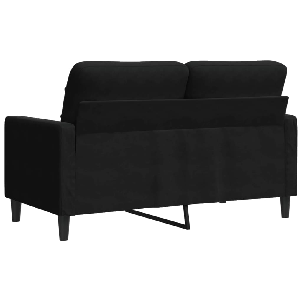 Canapea cu 2 locuri, negru, 120 cm, catifea