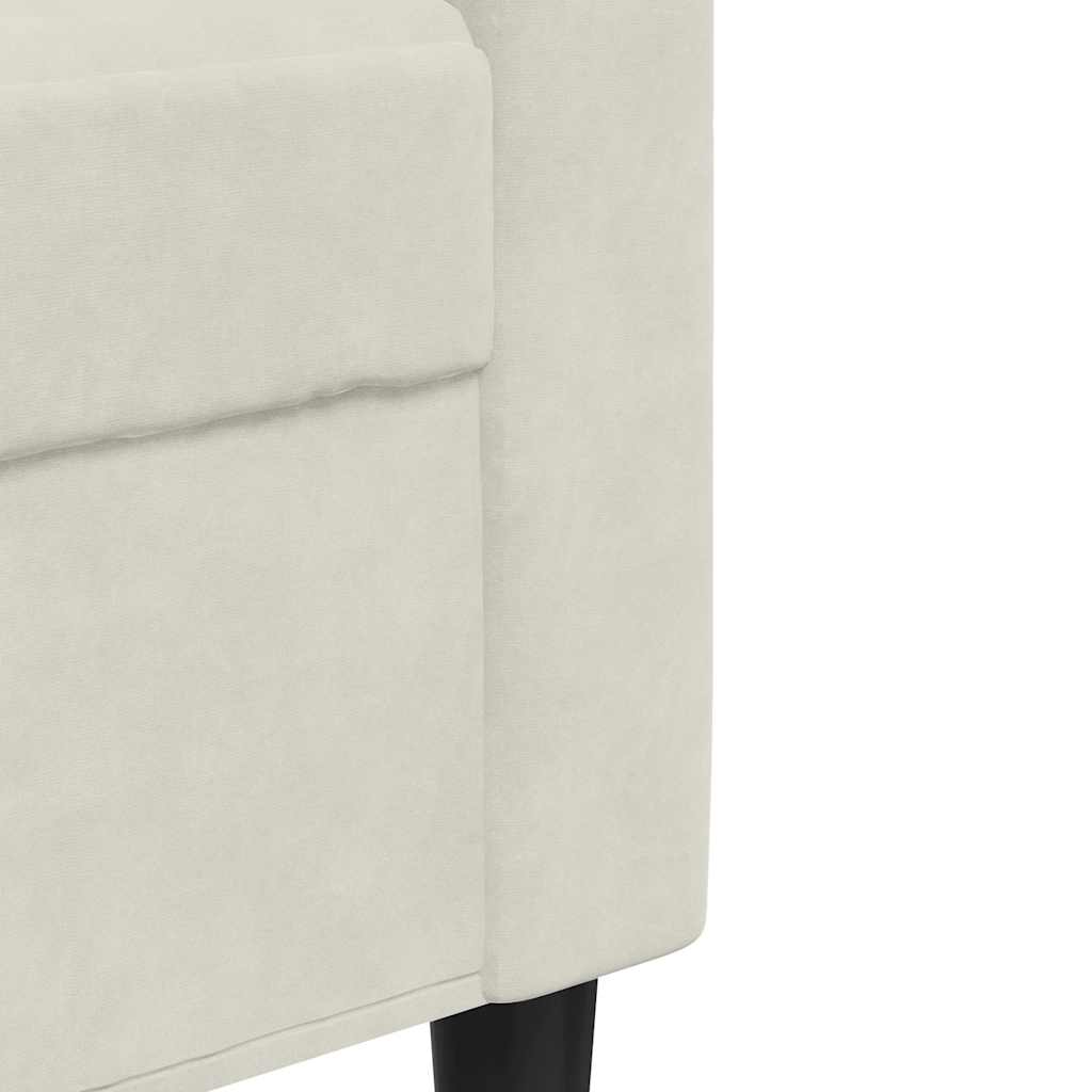 Canapea cu 2 locuri, crem, 140 cm, catifea