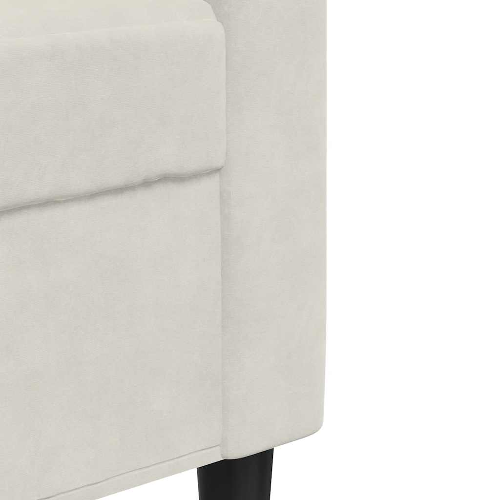 Set de canapele cu perne, 2 piese, crem, catifea