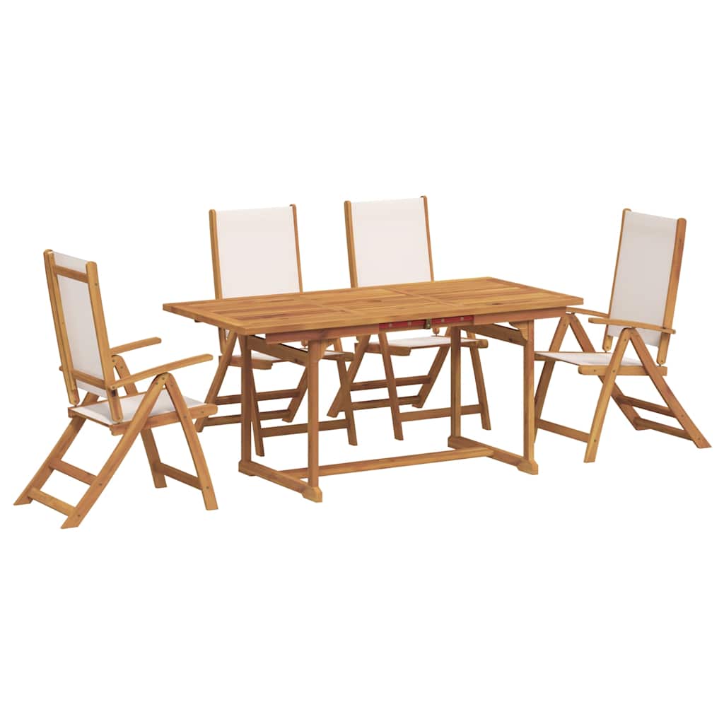 Set mobilier de grădină, 5 piese, lemn masiv acacia/textilenă