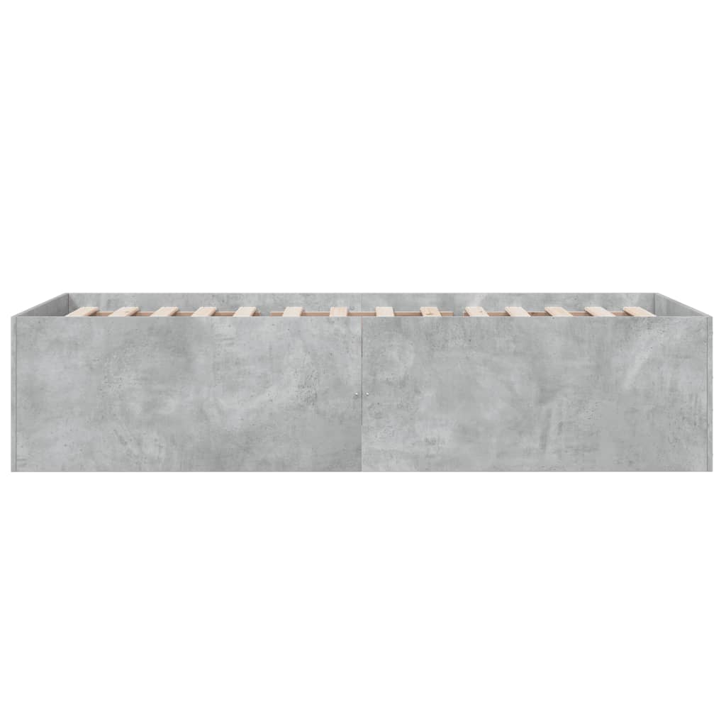 Cadru de pat, gri beton, 100x200 cm, lemn prelucrat