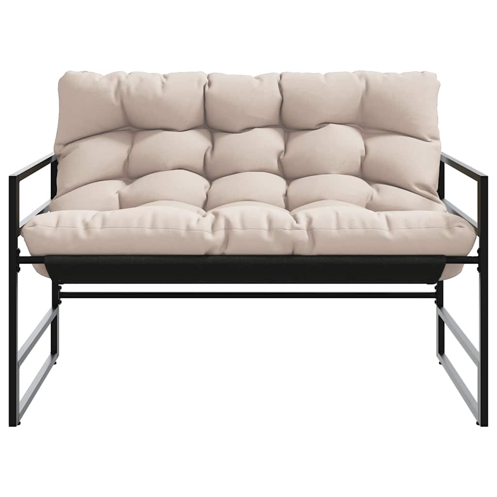 Bancă de grădină cu pernă, taupe, 113 cm, oțel