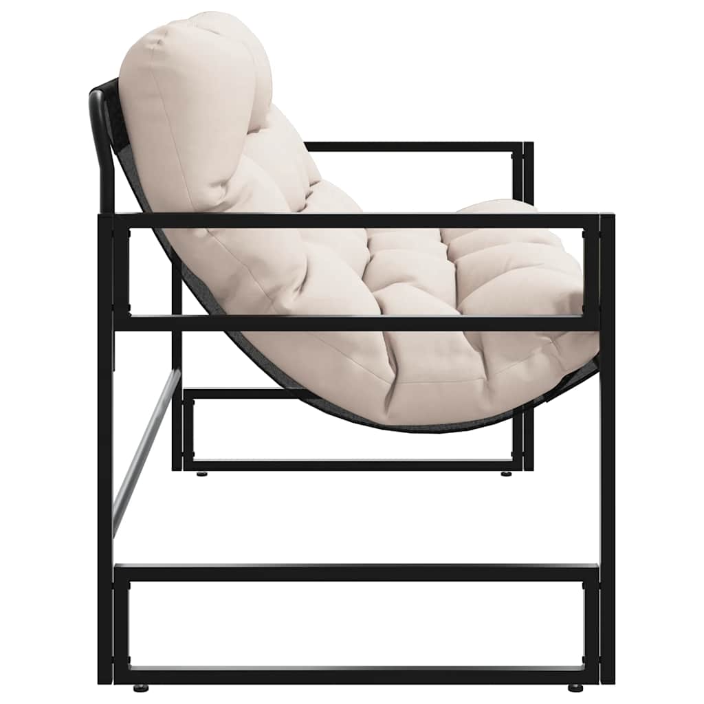 Bancă de grădină cu pernă, taupe, 113 cm, oțel