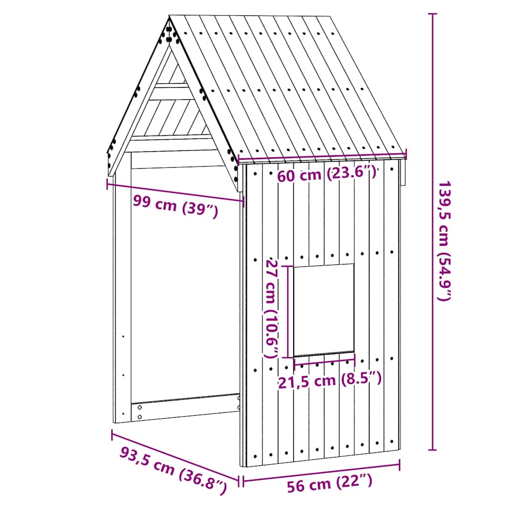 Acoperiș Pat Copii 60x99x134,5 cm Lemn Mass Pin