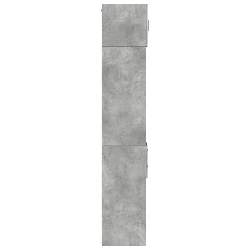 Dulap depozitare slim gri beton 40x42,5x225 cm lemn prelucrat