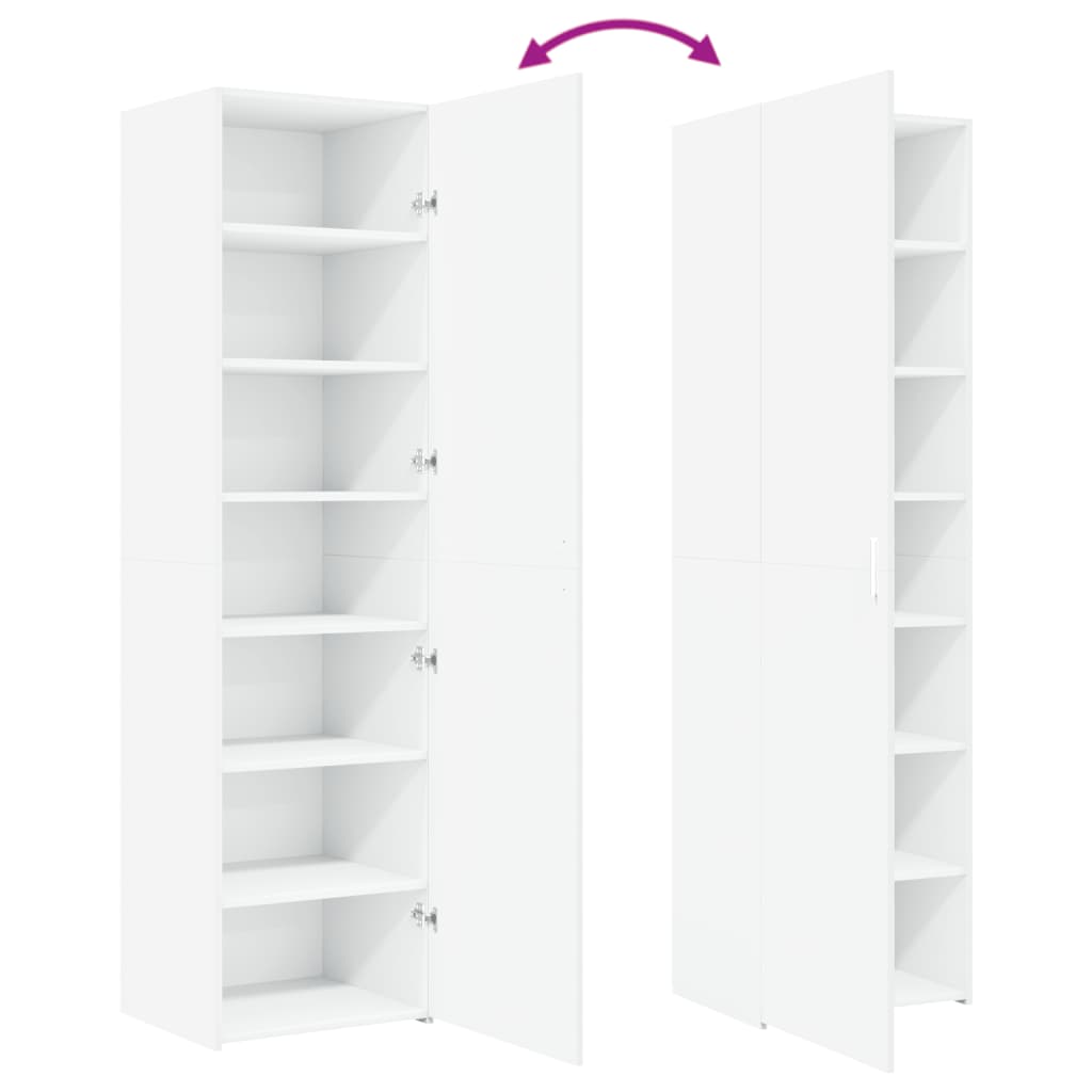 Dulap înalt, alb, 50x42,5x185 cm, lemn prelucrat