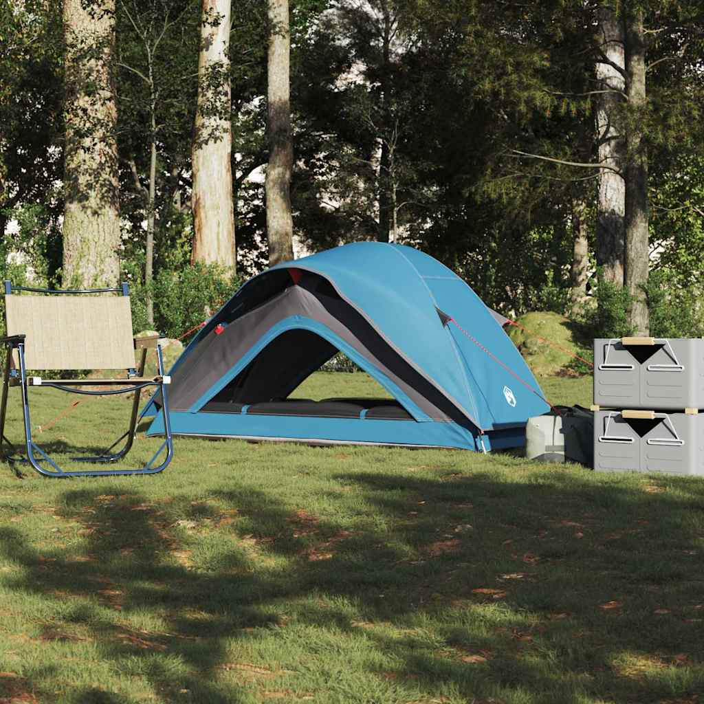 Cort de camping pentru 1 persoană, albastru, impermeabil