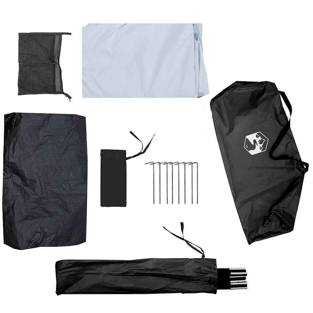 Cort camping, 1 persoane, alb, țesătură opacă, impermeabil