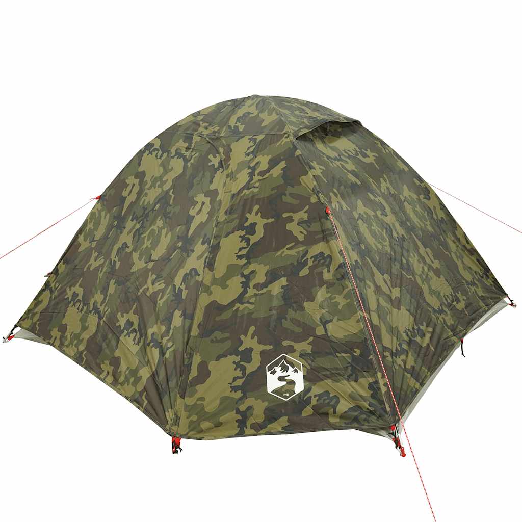Cort de camping cupolă pentru 4 persoane, camuflaj, impermeabil