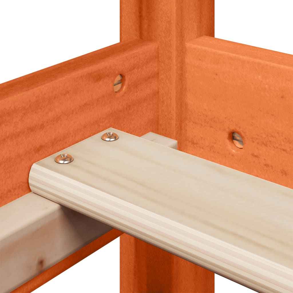 Set pat bancă cu acoperiș maro ceruit 100x200 cm lemn masiv pin