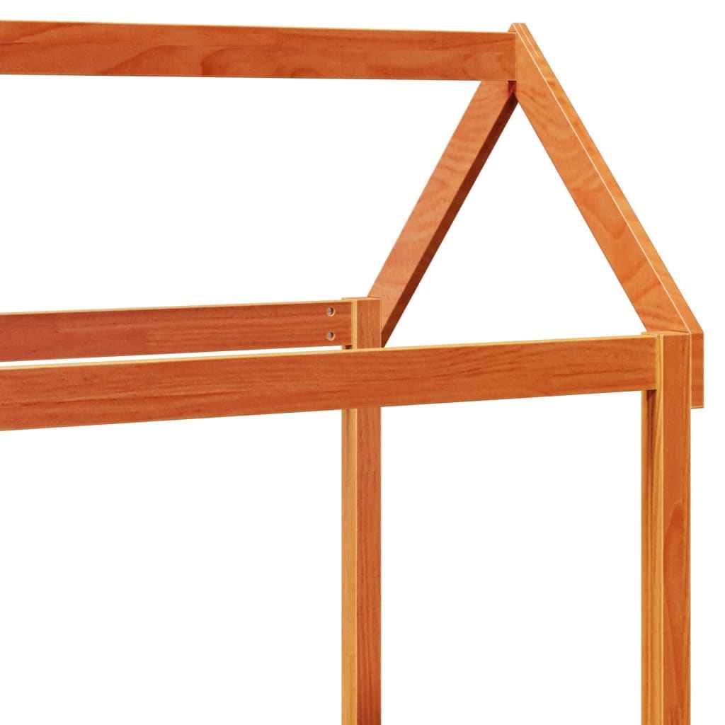 Set pat zi/bancă acoperiș maro ceruit 90x200cm lemn masiv pin