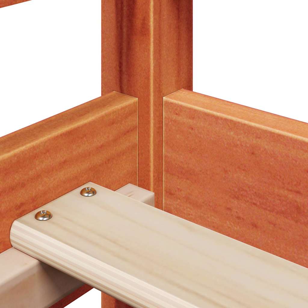 Set pat zi/bancă acoperiș maro ceruit 80x200cm lemn masiv pin