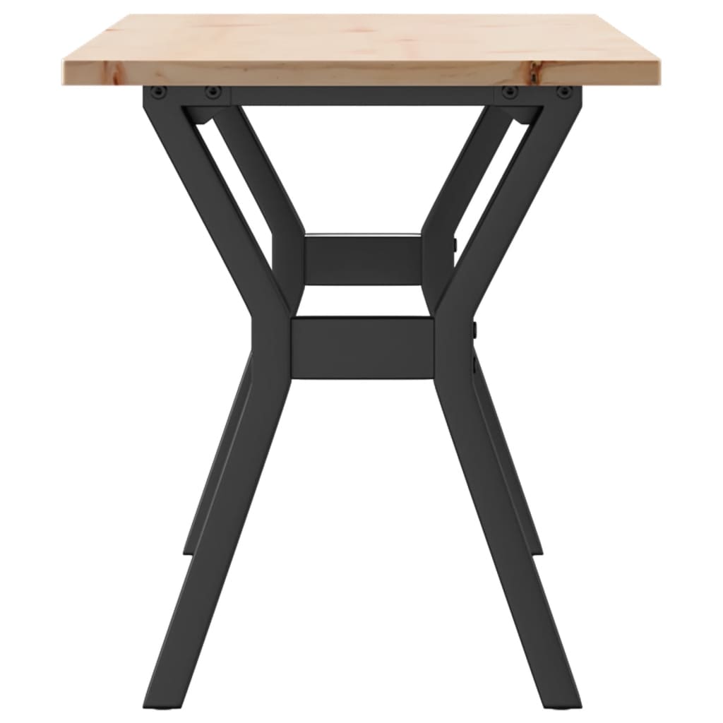 Masă de cafea, cadru Y, 110x40x45 cm, lemn masiv pin și Oţel