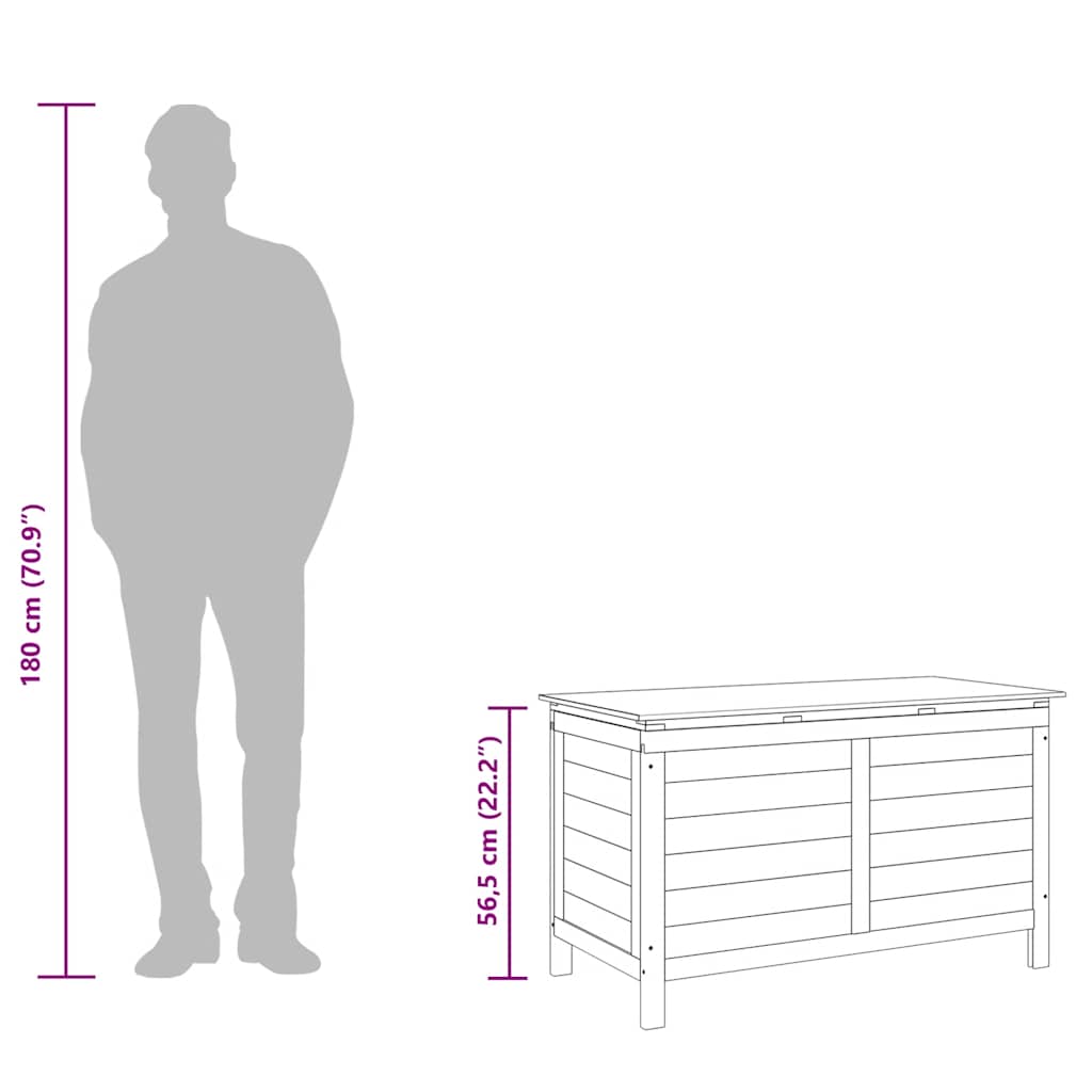 Cutie de perne de exterior, 99x50x56,5 cm, lemn masiv de brad
