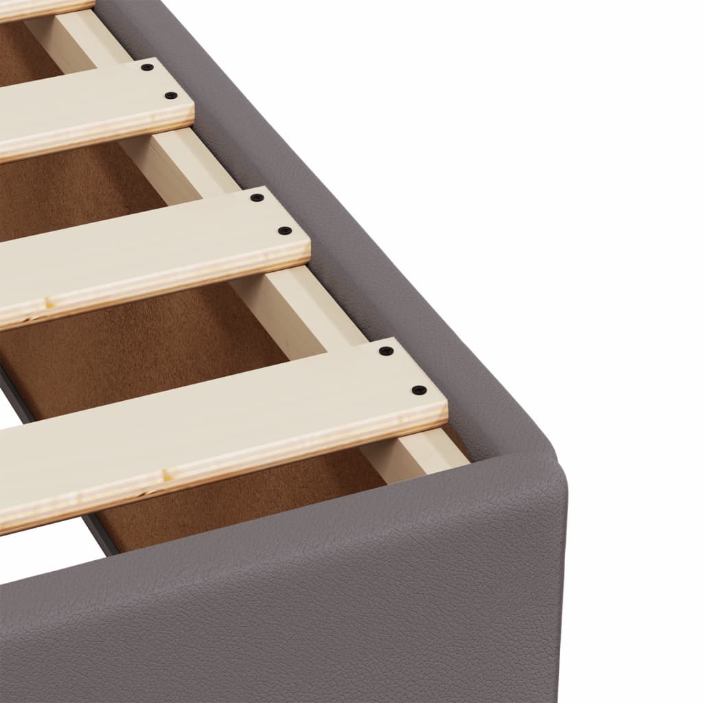 Cadru de pat, gri, 140x200 cm, piele ecologică