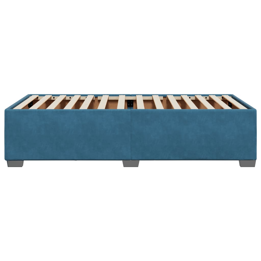 Cadru de pat, albastru, 100x200 cm, catifea