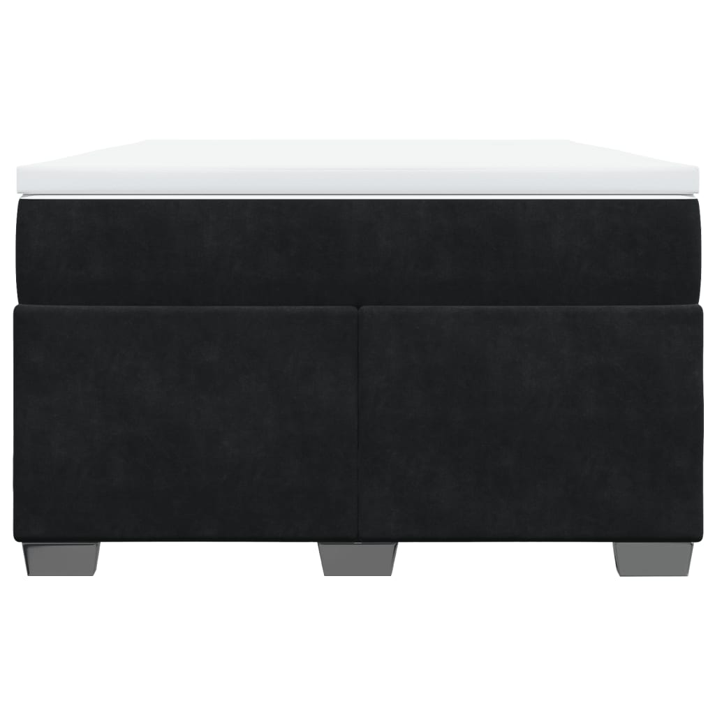 Pat box spring cu saltea, negru, 120x190 cm, catifea