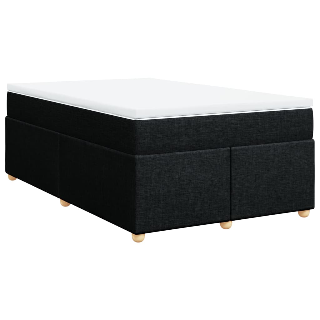 Pat box spring cu saltea, negru, 120x190 cm, catifea