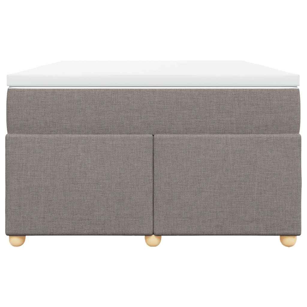 Pat box spring cu saltea, gri taupe, 120x200 cm, textil