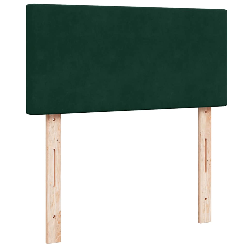 Pat box spring cu saltea, verde închis, 100x200 cm, catifea