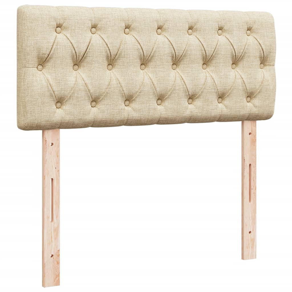 Pat box spring cu saltea, crem, 120x200 cm, textil