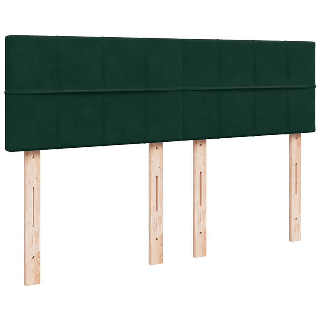 Pat box spring cu saltea, verde închis, 140x200 cm, catifea