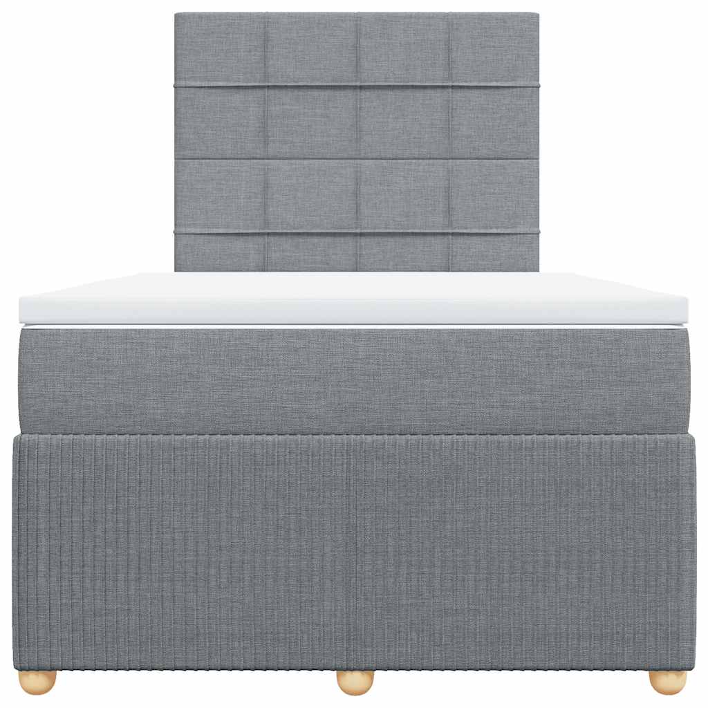 Pat box spring cu saltea, gri deschis, 120x190 cm, textil