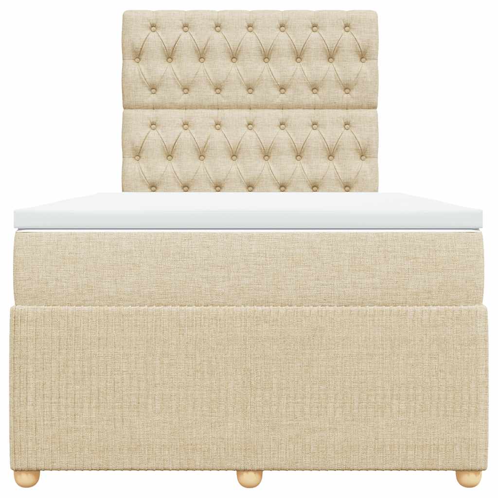 Pat continental cu saltea, crem, 120x190 cm, textil