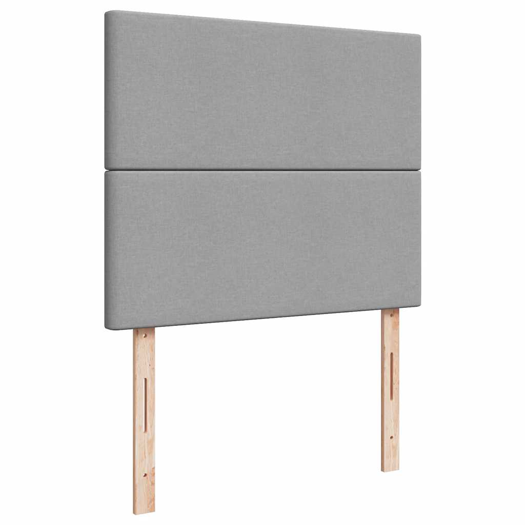 Pat continental cu saltea, gri deschis, 120x200 cm, textil