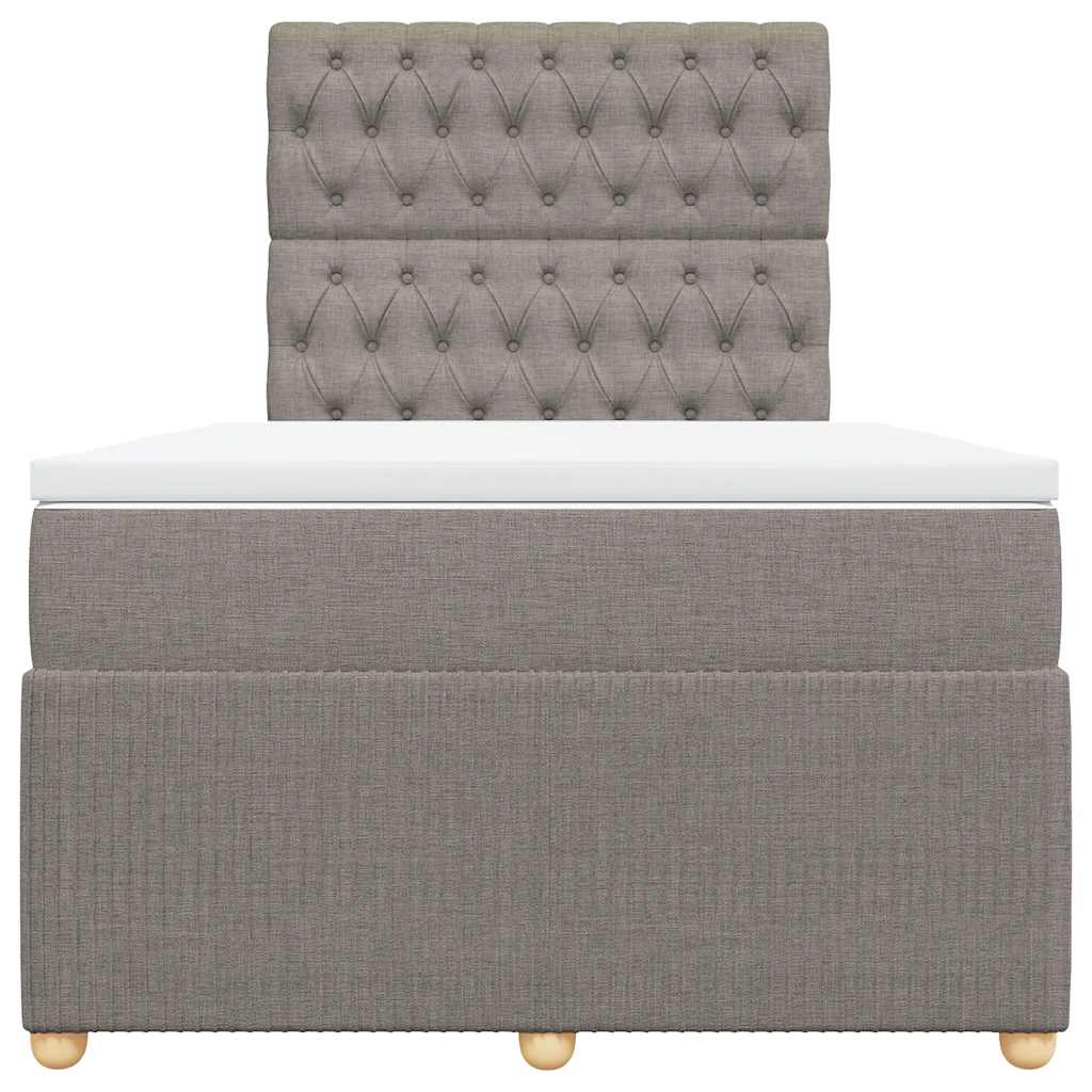 Pat box spring cu saltea, gri taupe, 120x200 cm, textil