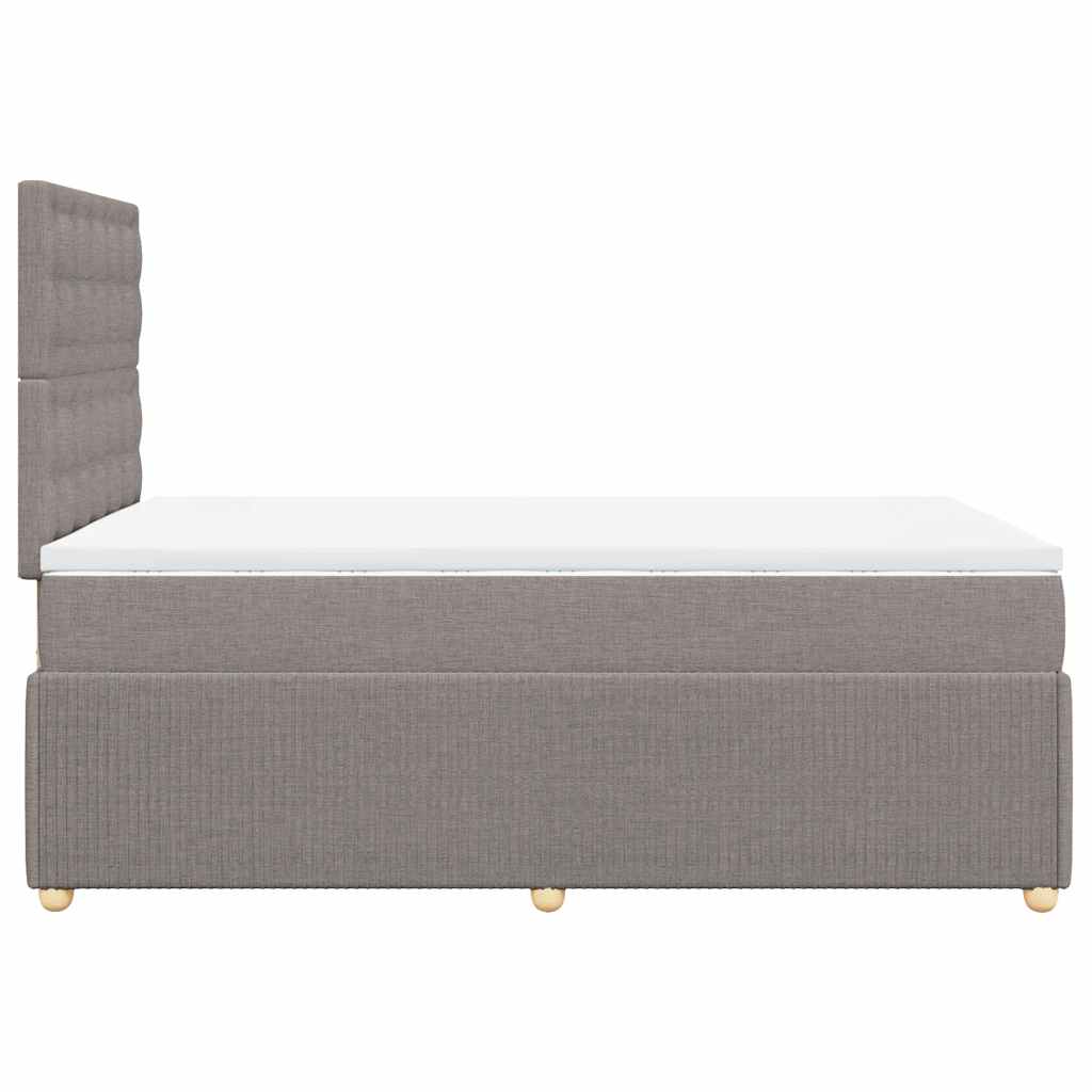 Pat box spring cu saltea, gri taupe, 120x200 cm, textil